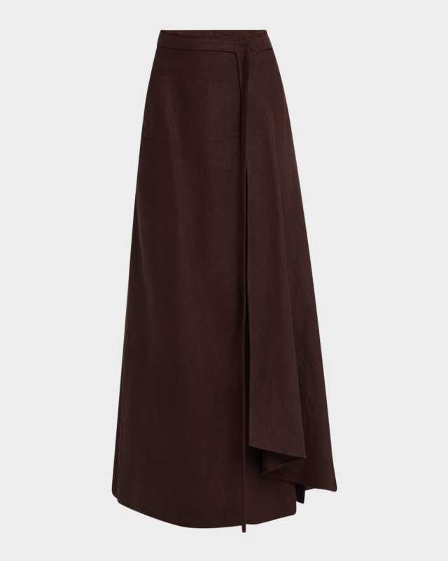 Bruna Wrap Linen Skirt